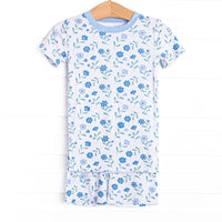 Mae Magnolia Bamboo Pajama Short Set, Blue