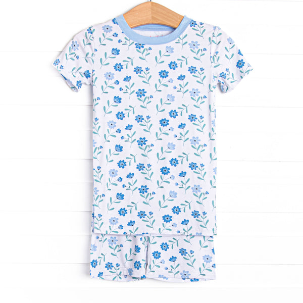 Mae Magnolia Bamboo Pajama Short Set, Blue