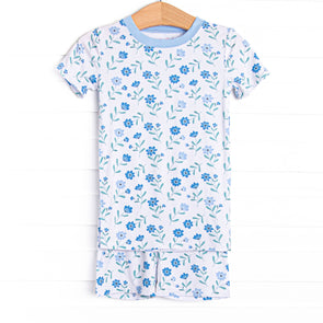 Mae Magnolia Bamboo Pajama Short Set, Blue