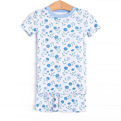 Mae Magnolia Bamboo Pajama Short Set, Blue
