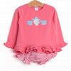 Tea For Two Applique Diaper Set, Pink