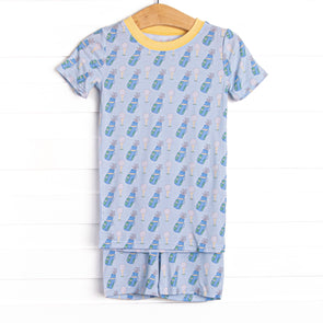 Bogey Blues Bamboo Pajama Short Set, Blue