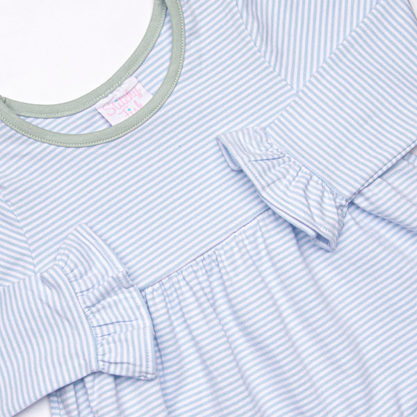 Lyla Legging Set, Light Blue Stripe