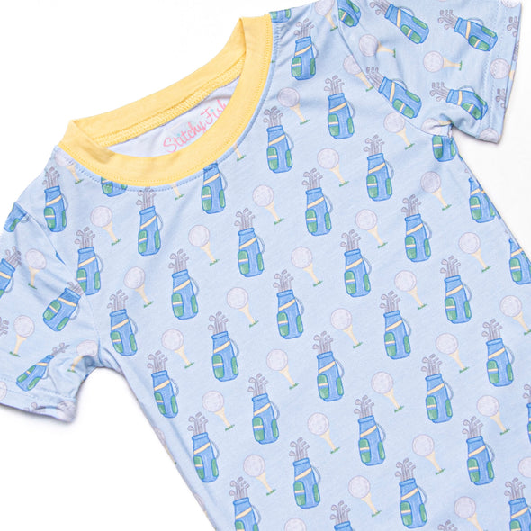 Bogey Blues Bamboo Pajama Short Set, Blue