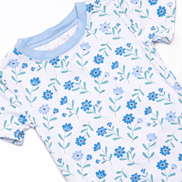 Mae Magnolia Bamboo Pajama Short Set, Blue