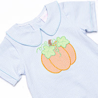 Peter Pumpkin Applique Collared Bubble, Blue