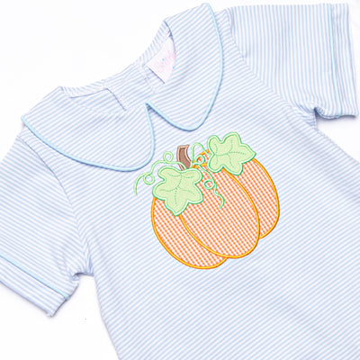Peter Pumpkin Applique Collared Bubble, Blue