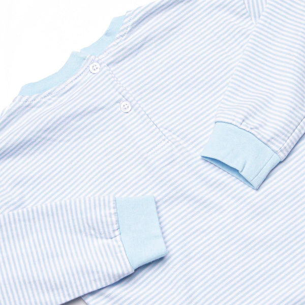 Diggin' It Applique Bubble, Light Blue Stripe