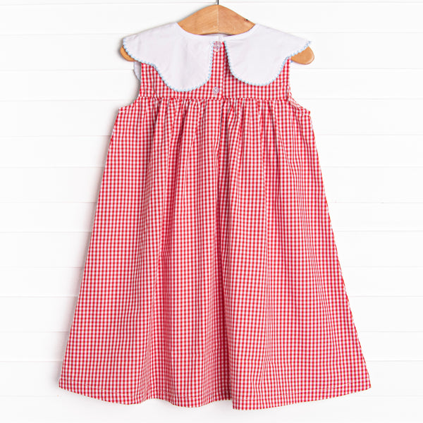 Grand Old Flag Embroidered Dress, Red