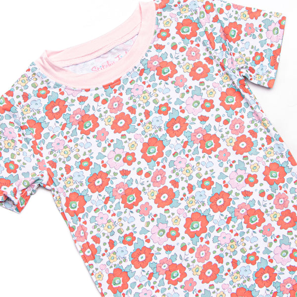 Petal to the Metal Bamboo Pajama Short Sleeve Set, Pink