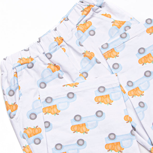 Pumpkin Pickup Pant Set, Blue