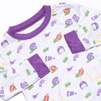 Down Field Dreamer Bamboo Pajama Set, Purple
