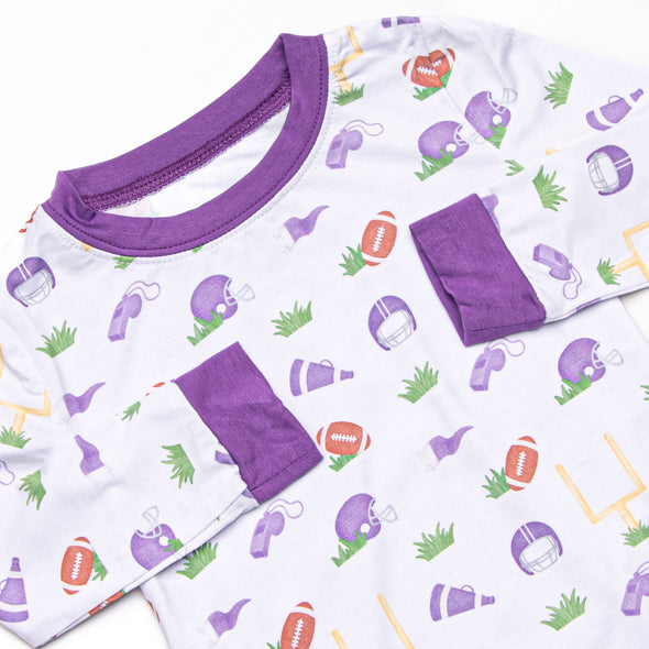 Down Field Dreamer Bamboo Pajama Set, Purple