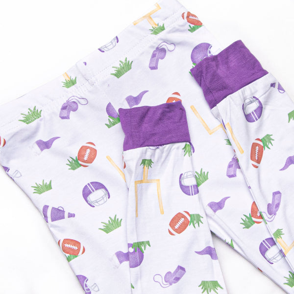 Down Field Dreamer Bamboo Pajama Set, Purple