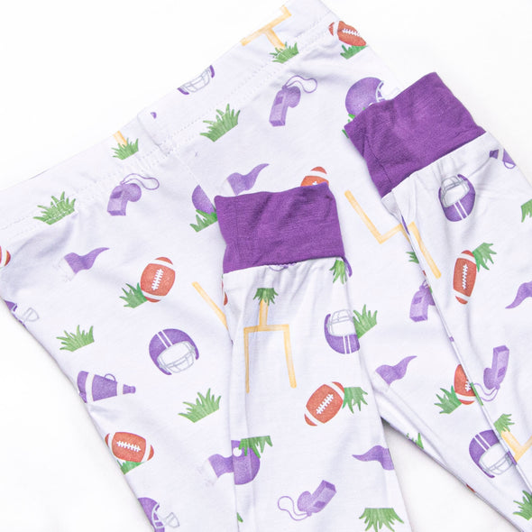 Down Field Dreamer Bamboo Pajama Set, Purple