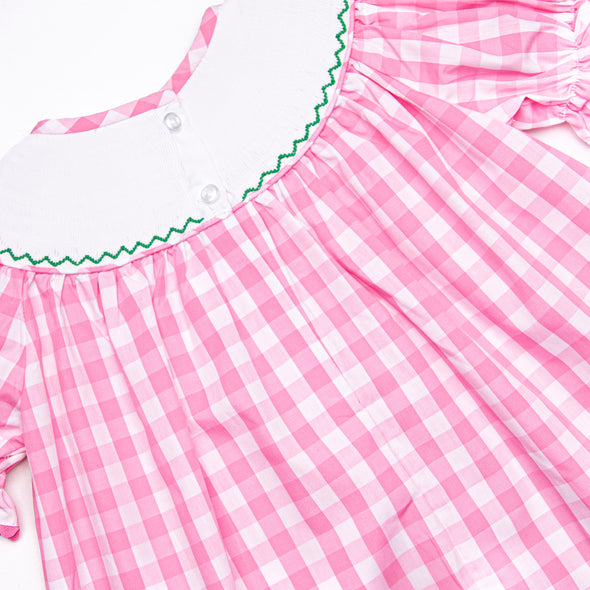 Fun at the Farm Smocked Legging Set, Pink Check