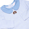 Beagle Blue Pima Embroidered Romper, Blue