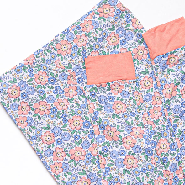 Drenched in Dahlias Bamboo Pajama Set, Orange