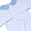 Beagle Blue Pima Embroidered Romper, Blue