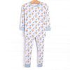 Pumpkin Pickup Bamboo Pajama Set, Blue