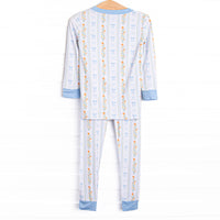 Classically Corded Bamboo Pajama Set, Blue