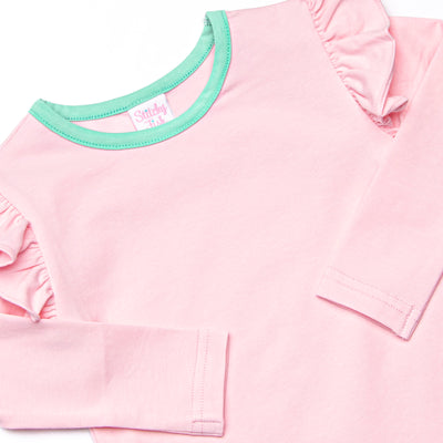 Tara Tennis Knit Skirt Set, Pink and Green