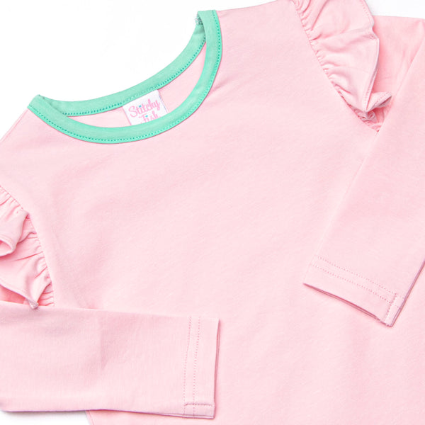 Tara Tennis Knit Skirt Set, Pink and Green