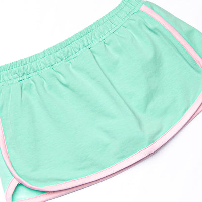 Tara Tennis Knit Skirt Set, Pink and Green