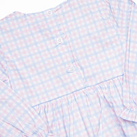 Willa Side Tie Legging Set, Pink and Blue Plaid