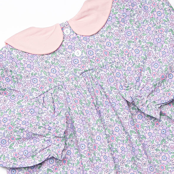 Lovely Lilacs Collared Legging Set, Purple