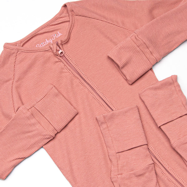Dusty Rose Bamboo Zippy Pajama, Pink