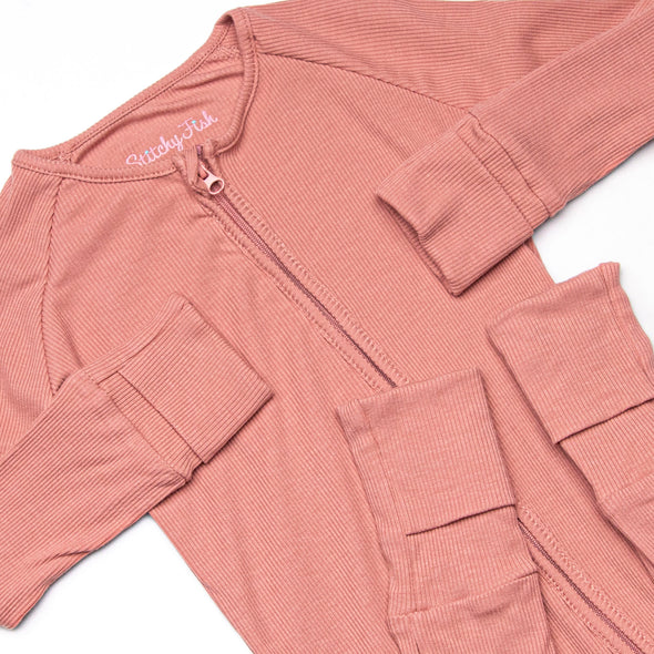 Dusty Rose Bamboo Zippy Pajama, Pink