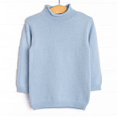 Rolled Neck Sweater, Blue