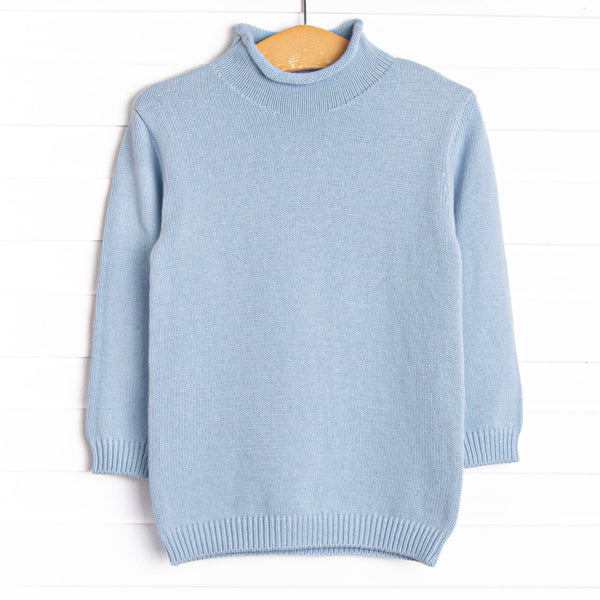 Rolled Neck Sweater, Blue