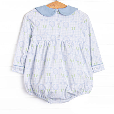 Golfing in Gingham Long Sleeve Bubble, Blue