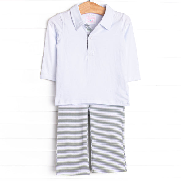 Levi Pant Set, Sage Stripe
