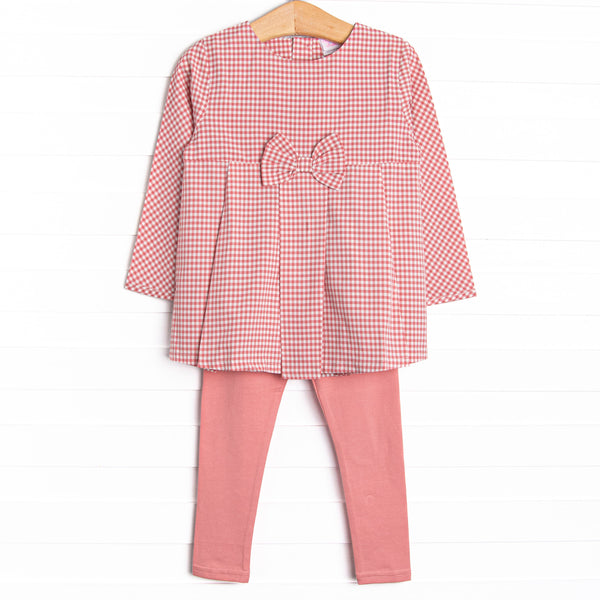 Pinky Promise Plaid Legging Set, Pink