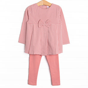 Pinky Promise Plaid Legging Set, Pink