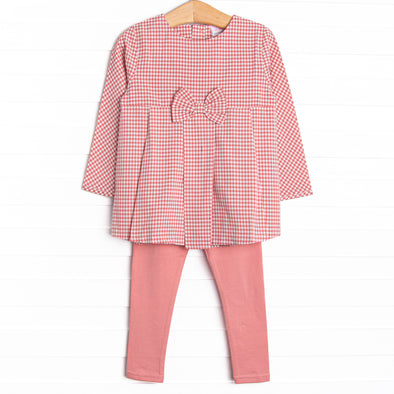 Pinky Promise Plaid Legging Set, Pink