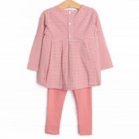 Pinky Promise Plaid Legging Set, Pink