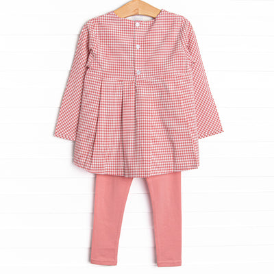 Pinky Promise Plaid Legging Set, Pink