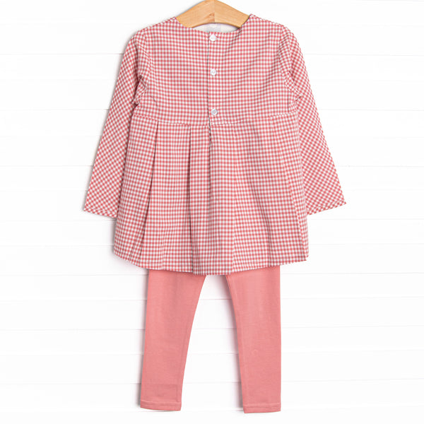 Pinky Promise Plaid Legging Set, Pink