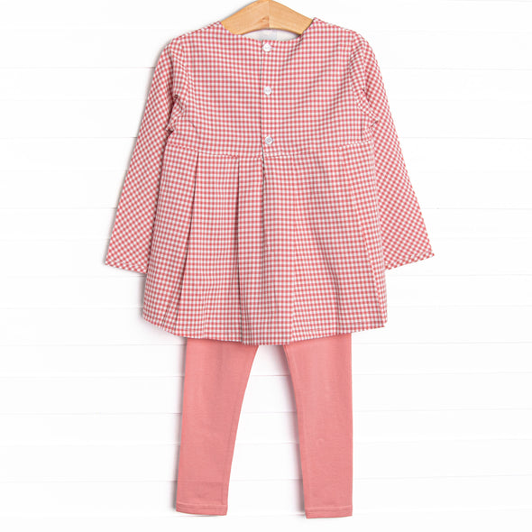 Pinky Promise Plaid Legging Set, Pink