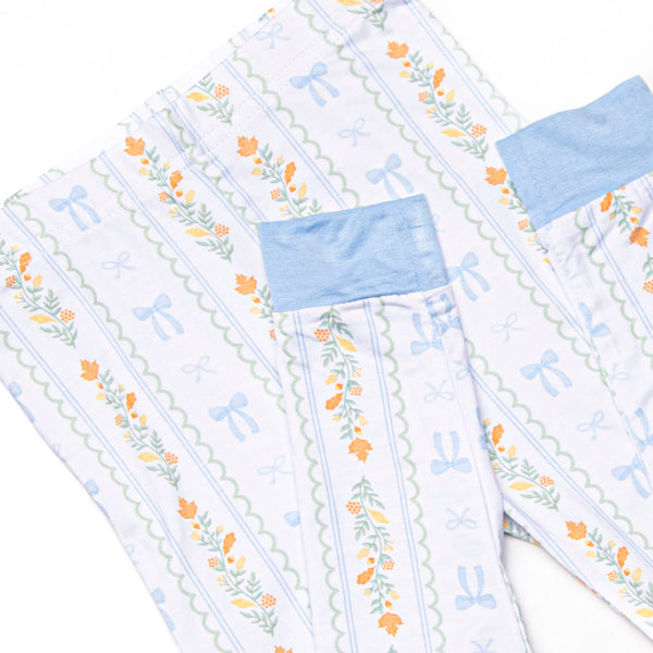 Classically Corded Bamboo Pajama Set, Blue