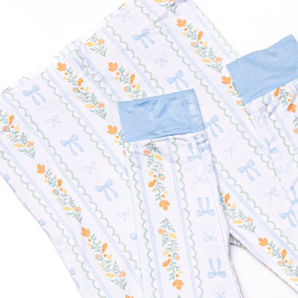 Classically Corded Bamboo Pajama Set, Blue