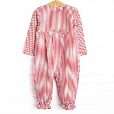 Pinky Promise Plaid Romper, Pink