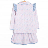 Golfing in Gingham Long Sleeve Skirt Set, Pink