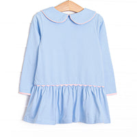 Taylor Tennis Long Sleeve Knit Dress, Blue and Pink