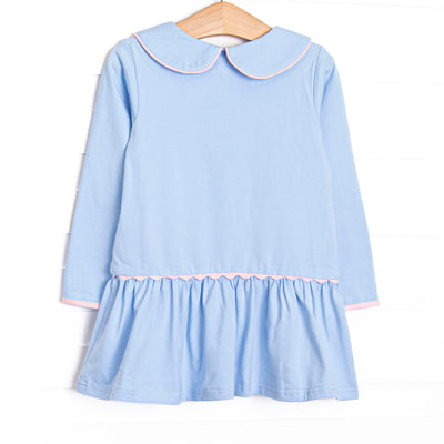 Taylor Tennis Long Sleeve Knit Dress, Blue and Pink