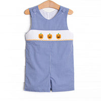 Jack O'Lantern Trio Smocked Jon Jon, Blue